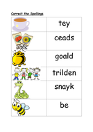 KS1 - Correct the Spellings - Worksheets | Teaching Resources