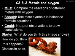 the reaction of metals with oxygen