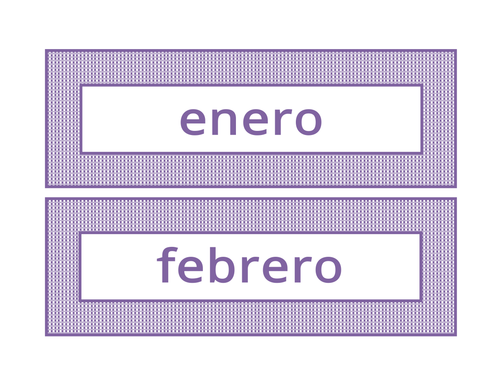 Calendar headings purple plaid in Spanish | Teaching Resources