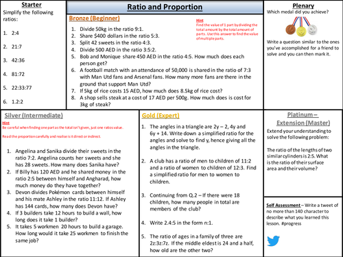 Ratio and Proportion Differentiated with Solutions