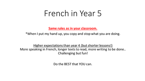 Simple questions and answers in French, with running dictation text ...
