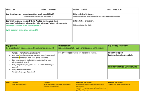 Non Chronological Reports Resource Bundle Teaching Resources