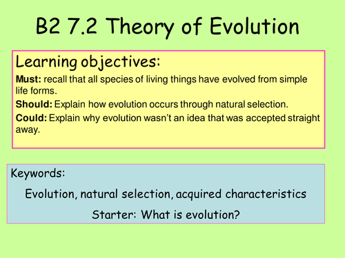 New GCSE Variation_Lesson 2_B2 7.2_ The theory of evolution