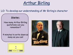 Arthur Birling Revision An Inspector Calls | Teaching Resources