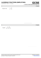 GCSE 9-1 Exam Question Practice (Algebraic Fractions - Simplifying ...