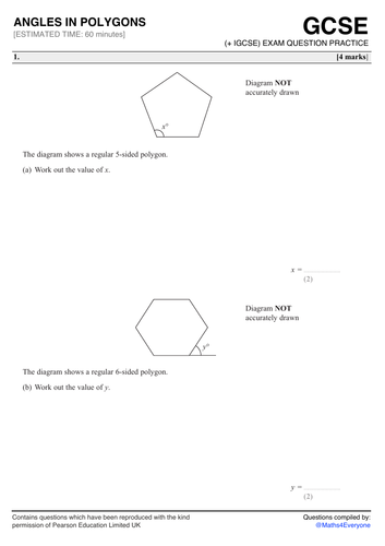 Gcse Interior And Exterior Angles Worksheet - Goimages Heat