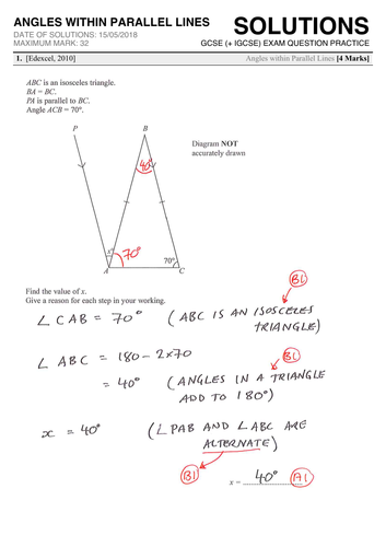 Angles Exam Questions Gcse Foundation