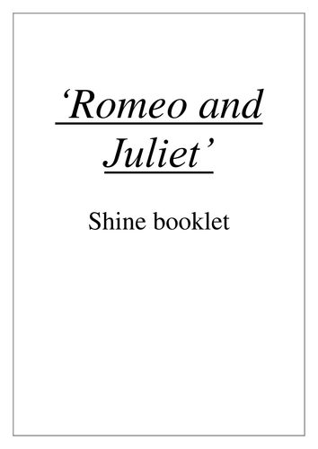 Romeo and Juliet academic non fiction booklet - GCSE Literature, Shakespeare
