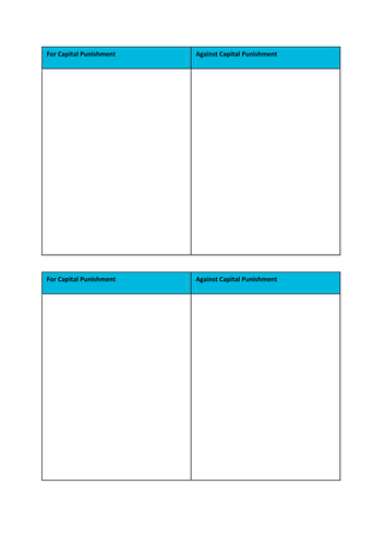 Eduqas Component One: Issues of Good and Evil - Crime and Punishment: Death Penalty