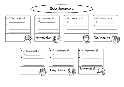 Worksheet about the Seven Sacraments | Teaching Resources