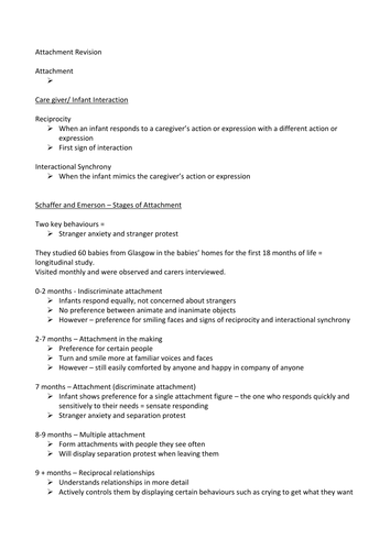 Attachment - AQA A Level Psychology 2018