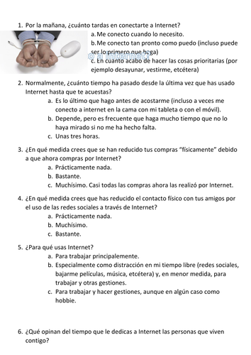 New Spanish A Level: El ciberespacio -quizzes