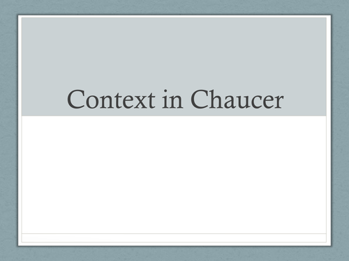 Chaucer - The Wife of Bath contexts