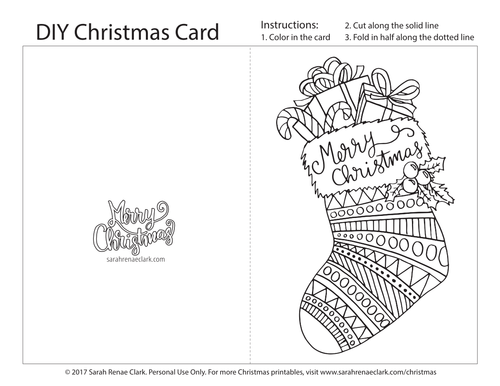 printable christmas cards to color