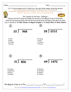 long division ks2 y6 differentiated challenges inc missing digits