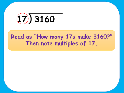 long division ks2 y6 differentiated challenges inc missing digits