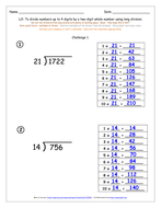 Long Division KS2 Y6 - differentiated challenges inc. missing digits ...