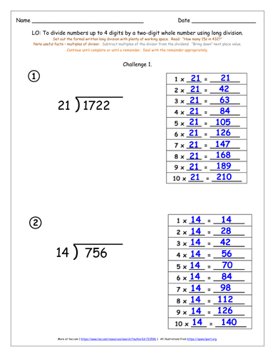 Long Division Y6 Free Taster | Teaching Resources