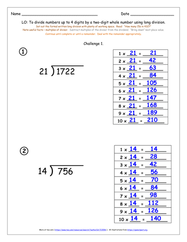 long division y6 free taster teaching resources