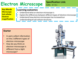 New GCSE Biology (Science) Electron Microscope Lesson | Teaching Resources