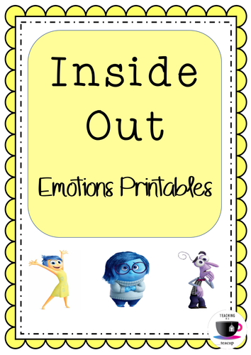 freebie inside out emotions worksheets teaching resources
