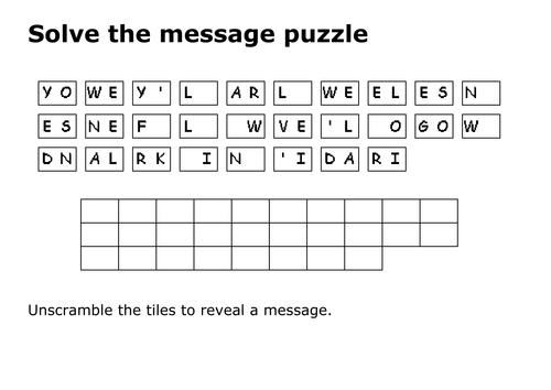 Solve the message puzzle from the Titanic letter
