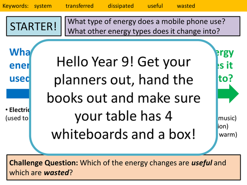 Useful and Wasted Energy Lesson