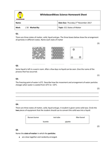 CC1a States of Matter - Lesson 4 | Teaching Resources