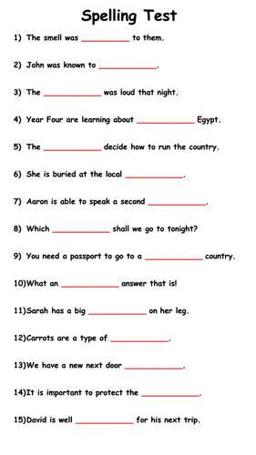 year 56 spelling test teaching resources