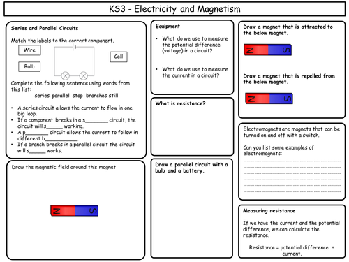 KS3 Physics Revision Worksheets | Teaching Resources