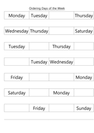 Ordering Days of the Week | Teaching Resources