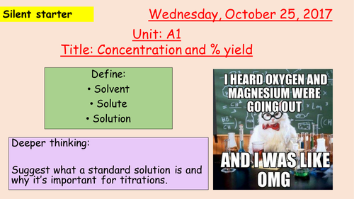 Pearson BTEC New specification-Applied science-Unit 1-Concentration & Percentage yield