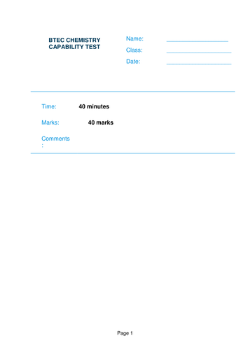 Pearson BTEC New specification-Applied science-Chemistry compatibility test