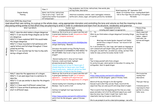 Year 3 - English - Non Fiction - how to trap a dragon (instructions) 2 ...