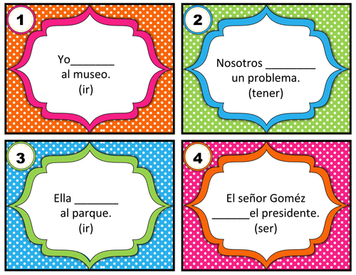 Spanish Task Cards Irregular Verbs - Works for BOTH Present and Preterite!