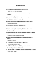 AQA Macbeth Quotations Quiz and accompanying student worksheet | Teaching Resources