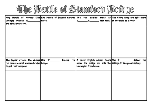 Battle of Stamford Bridge - 1066 Storyboards | Teaching Resources