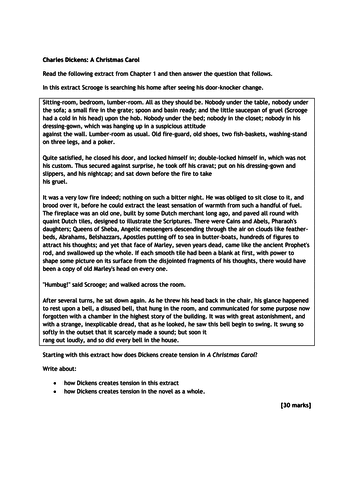 A Christmas Carol AQA exam style questions | Teaching Resources