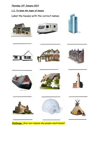 History Topic Homes and Houses Year 1 | Teaching Resources