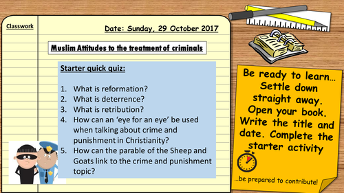 AQA Religious Studies 9-1: Crime and Punishment. Muslim attitudes to the treatment of criminals