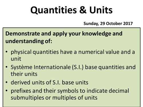 Basic quantities in physics