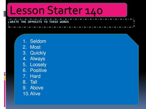 Language Work Lesson Starters 1-160 | Teaching Resources