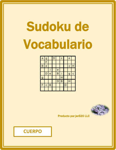 cuerpo-body-in-spanish-sudoku-teaching-resources