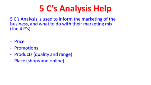 BTEC Business Level 3 Unit 1 C&D guidance and writing frame