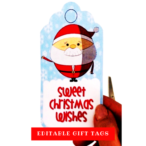 Editable Christmas Gift Tags With Santa | Teaching Resources