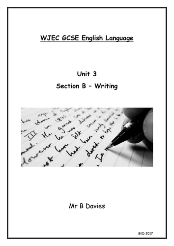 WJEC New English Language Unit 3 Section B Writing Types Booklet 