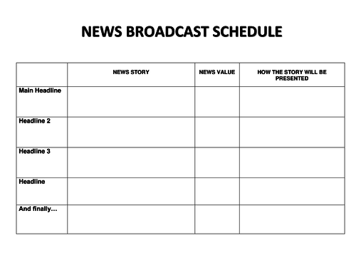 TV News Scheme of work | Teaching Resources