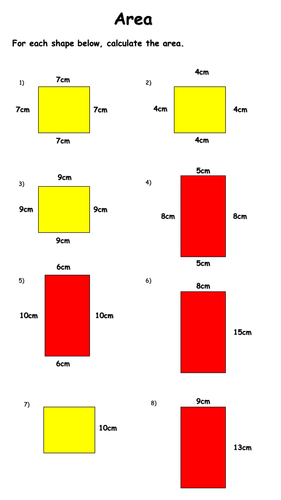 Area Worksheet