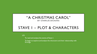 A Christmas Carol - Stave 1 | Teaching Resources