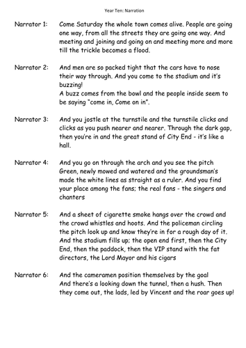 KS3/4: Drama: Introduction to Narration